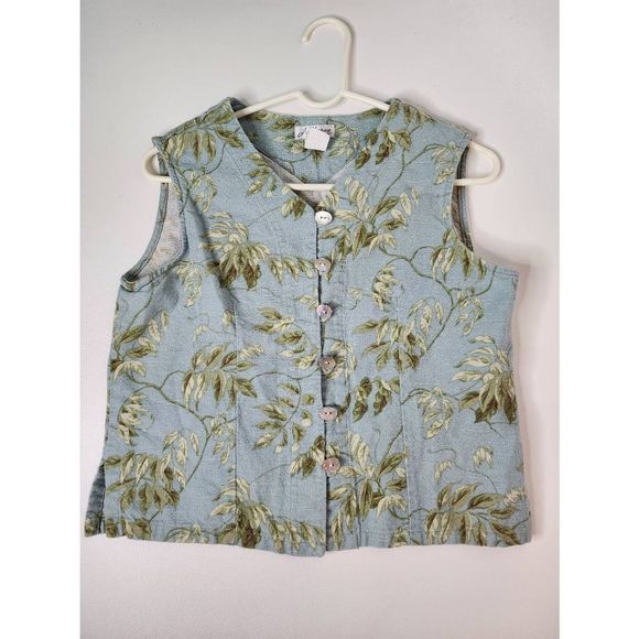 J. Marco Galleries Floral Vest womens medium - Picture 1 of 5
